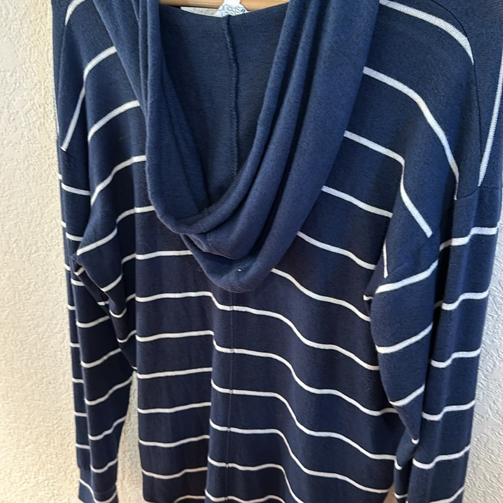 Market & Spruce Kallon color block brushed knit hoodie navy size large - Picture 6 of 7